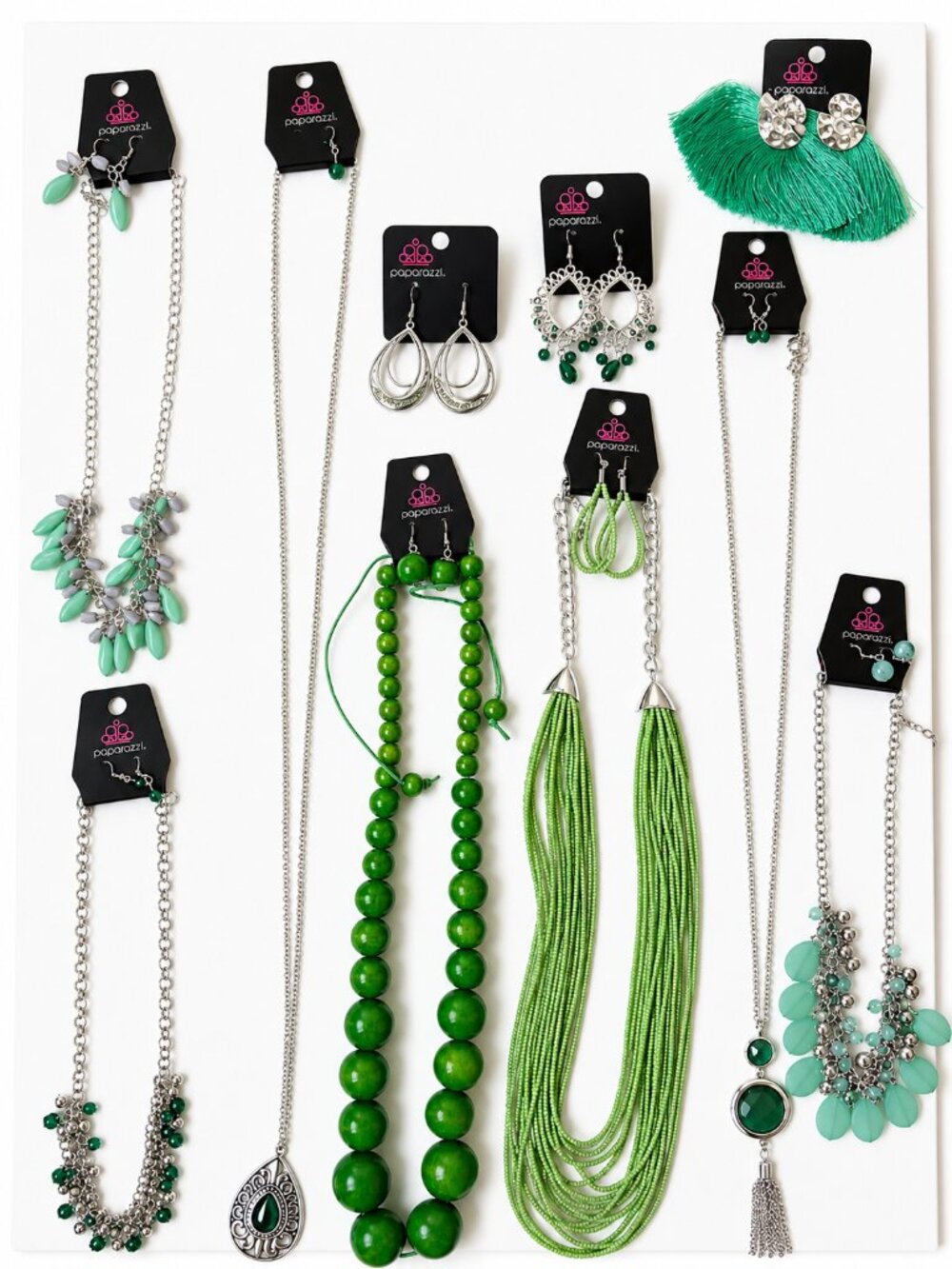 Paparazzi Green Jewelry Lot Bundle – 10 Pieces